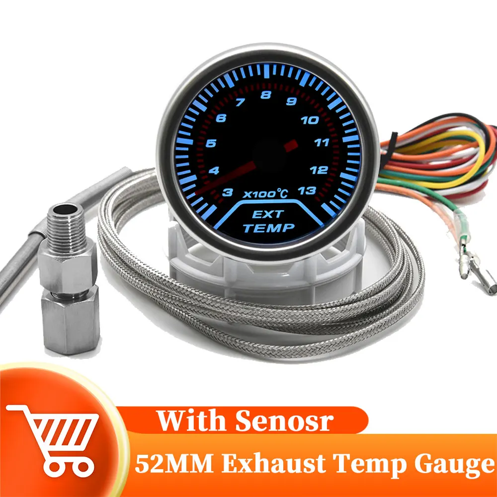 JSMeet 2 Pulgadas 52mm Universal Car EGT Medidor de Temperatura de Gas de Escape LED Medidor de Temperatura Digital LED 