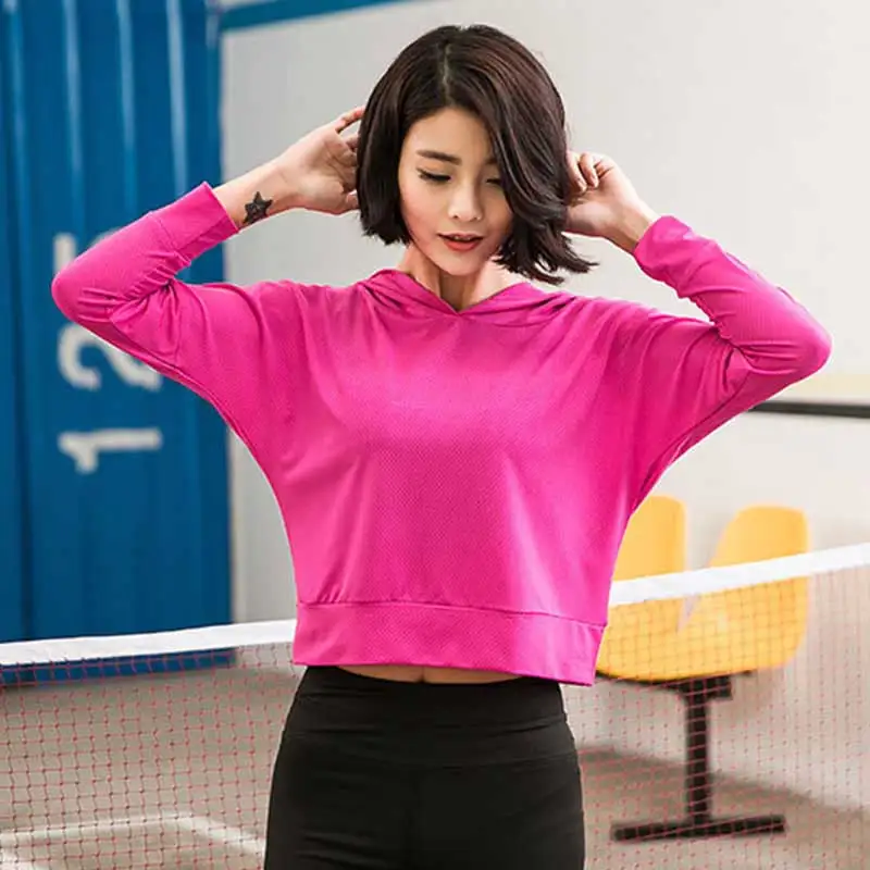 Women Fitness Tops Workout Training Exercise Gym T Shirts Clothing Girl Sport Sweatshirt Hoody T-shirt Yoga Hoodies Running Tees sports t shirt yoga shirt sports shirt