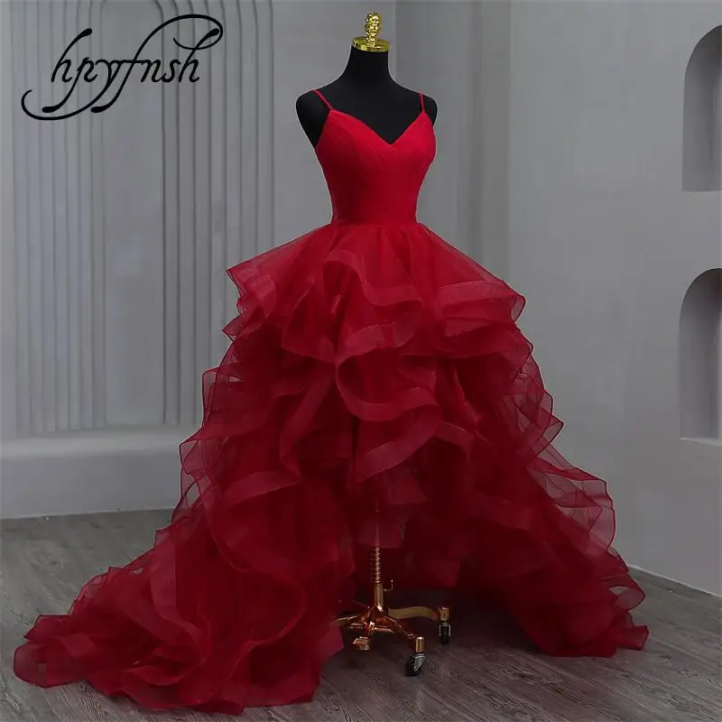 New High-low Train Spaghetti Strap Quinceanera Dresses Sweet Ball Gown Colors Vestidos Make Plus Size