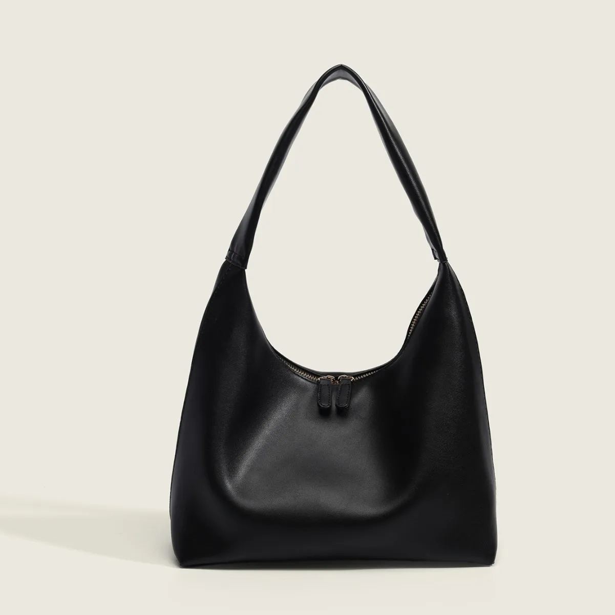 2025 Summer Korean Retro Tote Bag for Women - Milk Tea Color, Large Capacity Soft Leather Shoulder & Underarm Commuter Purse