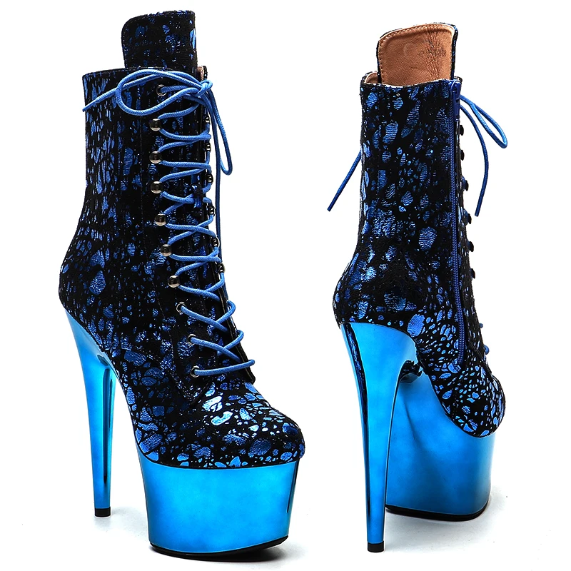 Leecabe  17CM/7inches Suede  upper Pole dancing shoes High Heel platform Pole Dance boot