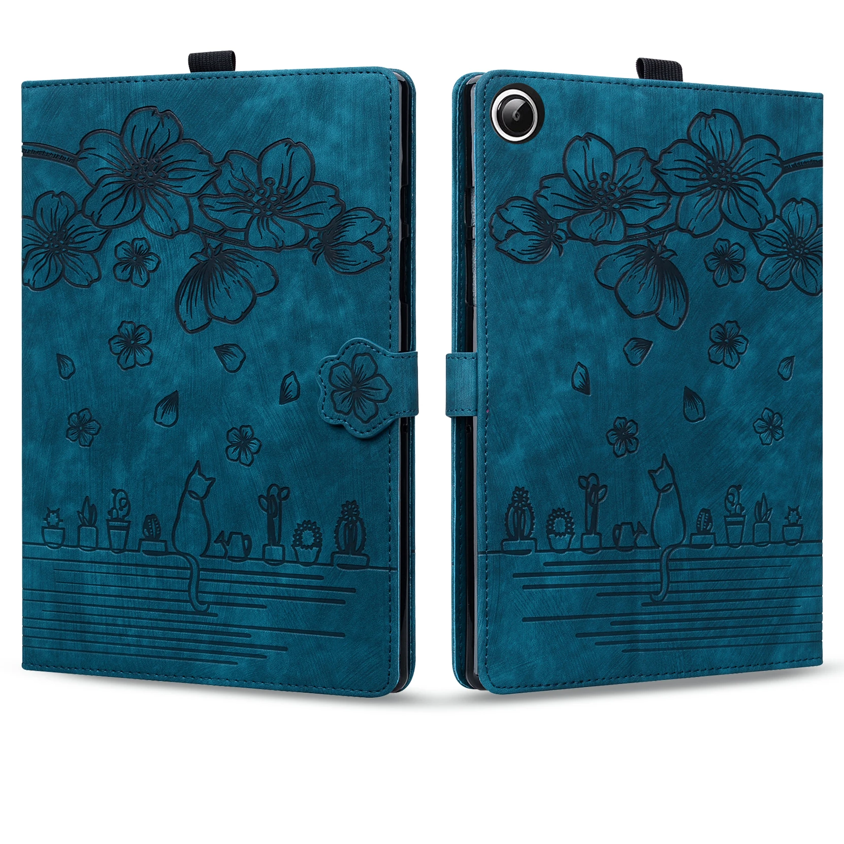 Embossed Flip Stand Tablet Cover with TPU Back