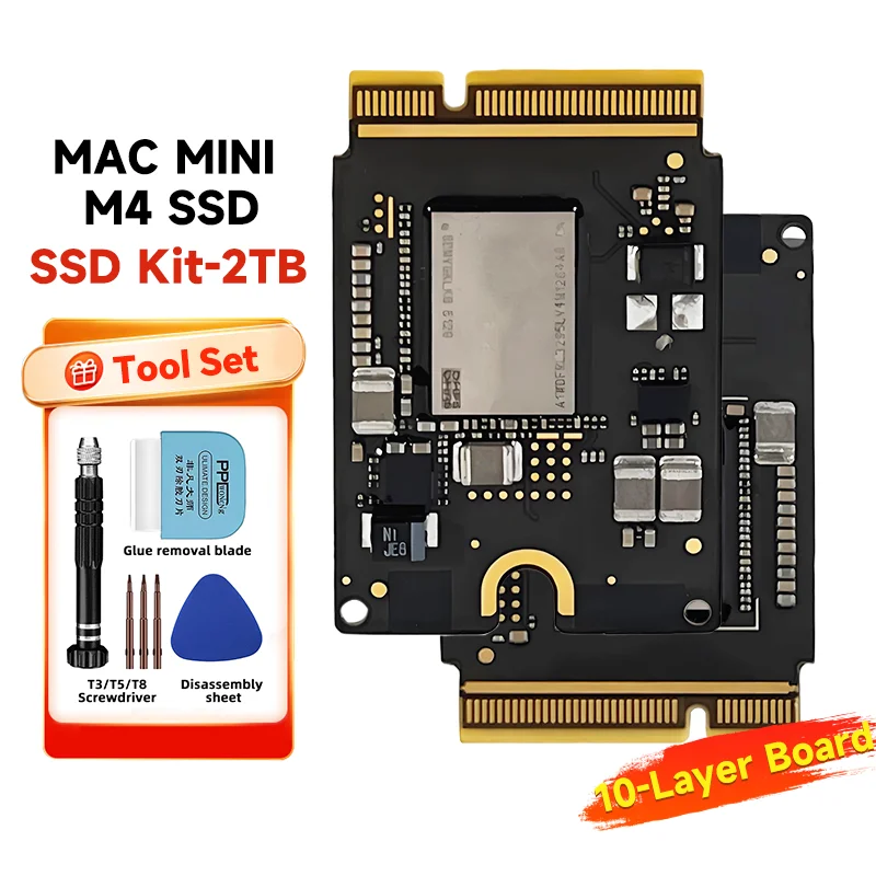 새로운 맥 미니 M4 SSD 10겹 PCB 2TB 1TB 솔리드 스테이트 드라이브 키트, 맥 미니 용량 업그레이드, 새로운 파티클 업그레이드 메모리 DIY 키트