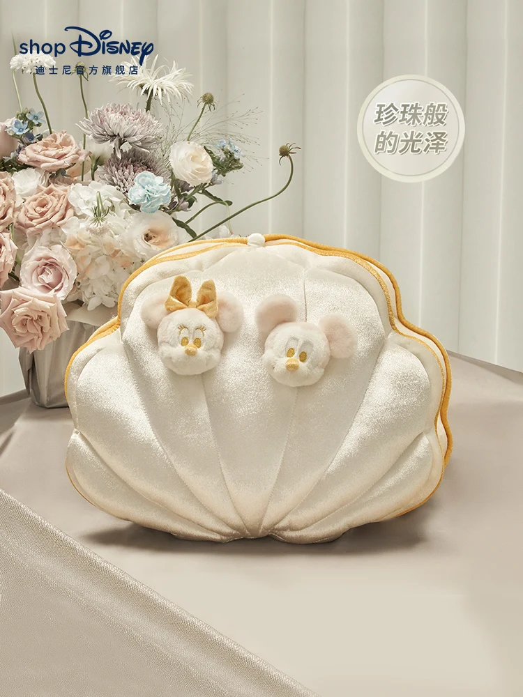 Disney Official Kawaii Pearl Party Series Mickey Stitch Plush Doll Pillow Girl Room Decoration Stitch Plush Christmas Gift