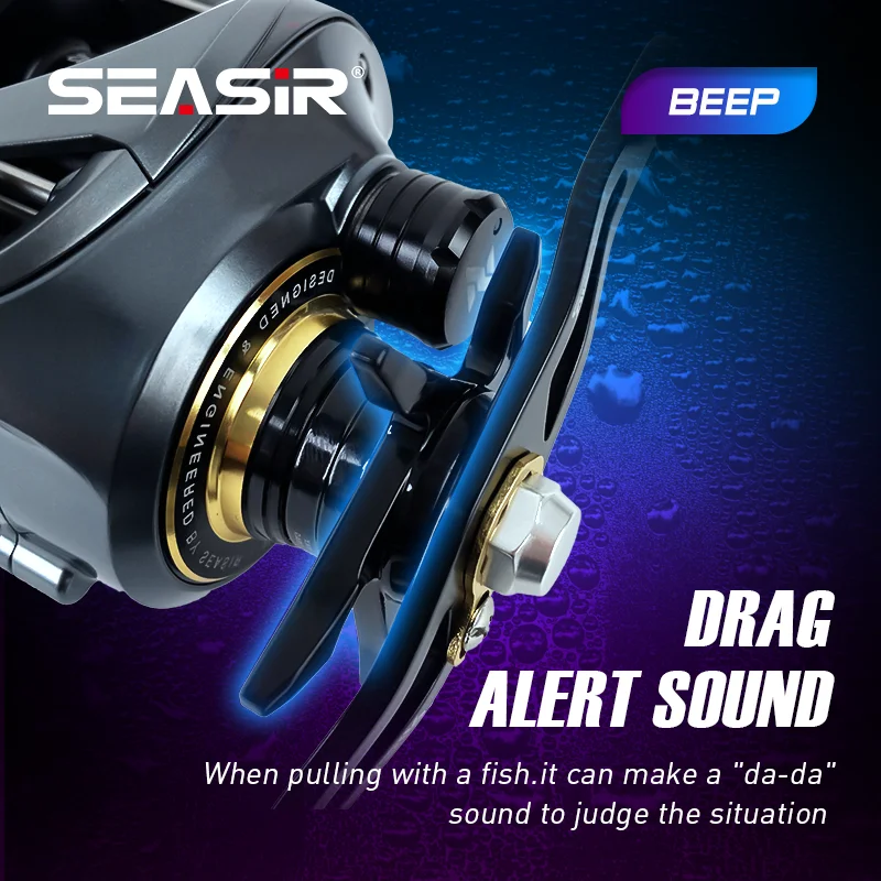 SEASIR JH Drum Baitcasting Reel Metal Body Micro/Deep Spools High Strength  Max Drag 7kg Bearing 9+1BB Saltwater Fishing Reels