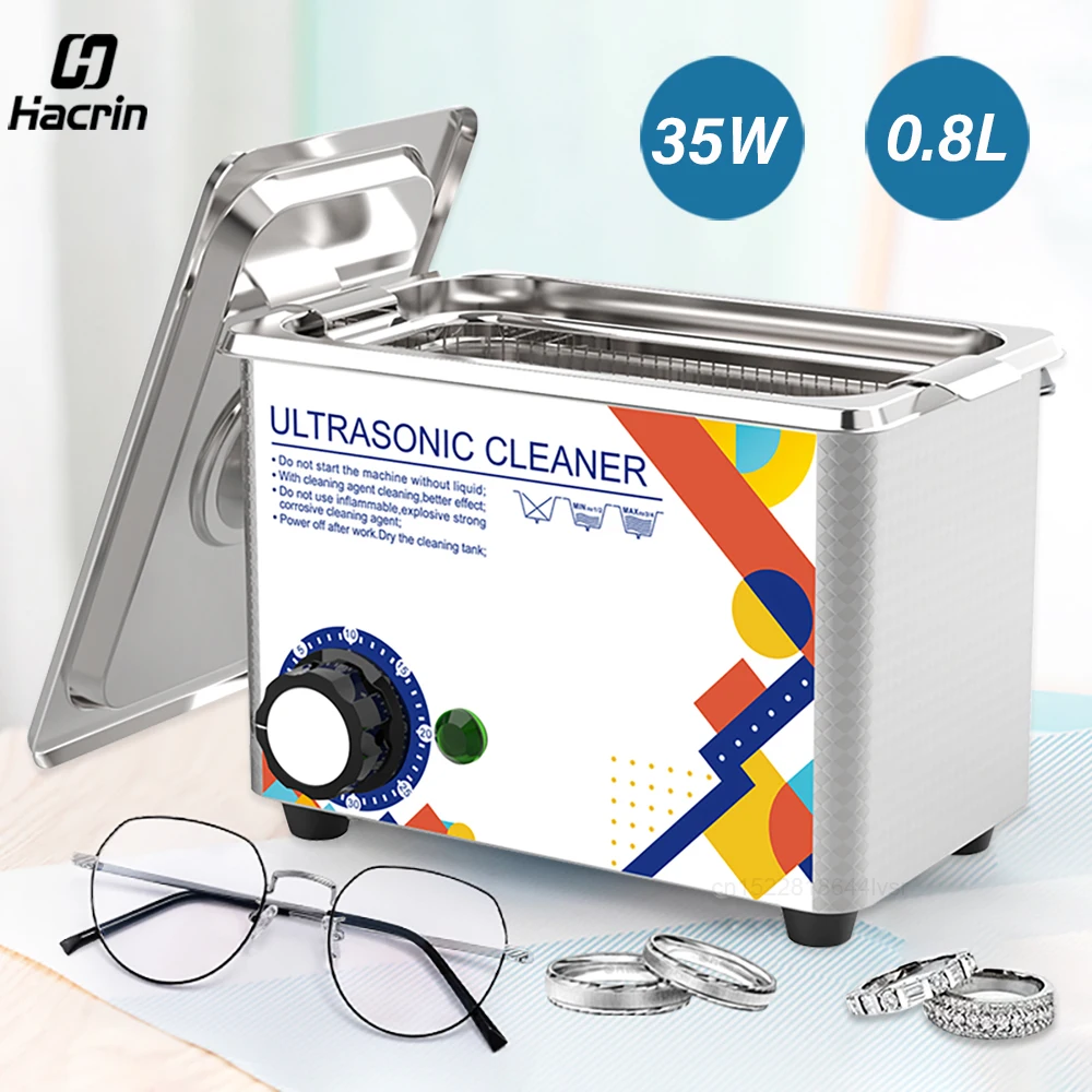 Ultrasonic Cleaner 35W Ultrasonic Glasses Cleaner 800ML Ultrasonic Bath