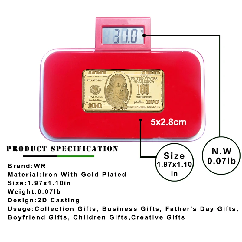 Luxurious Gold/Silver Plated US Dollar Design Souvenir Coin Set - Elegant Collectible and Business Gift
