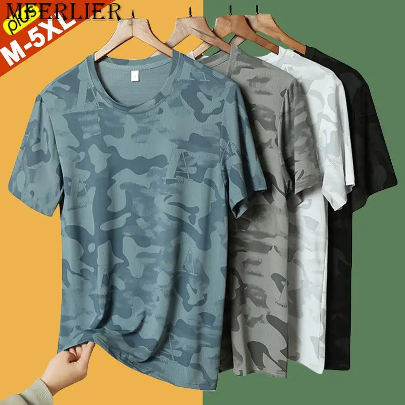 

Бесплатная доставка, летние футболки, мужская быстросохнущая камуфляжная футболка, Мужская футболка, мужские топы, одежда для рыбалки и бега, Размер 5XL