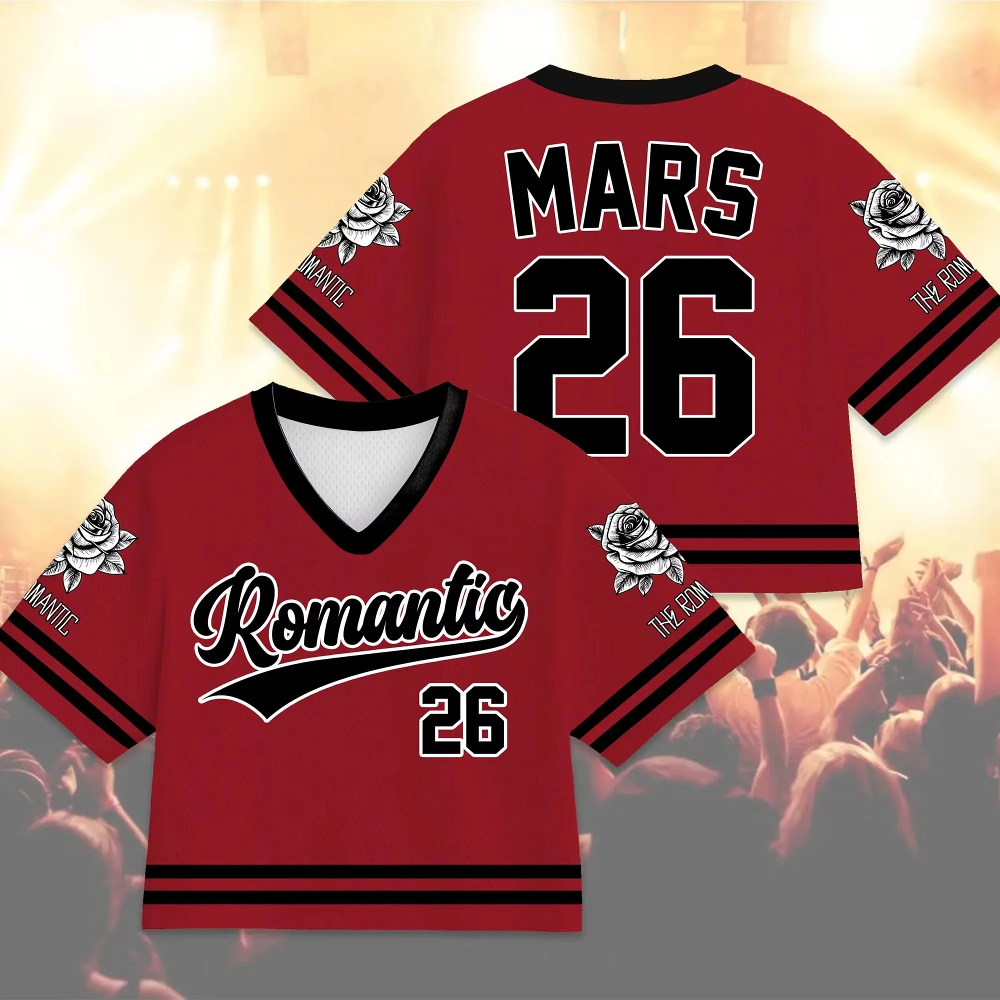Romantische Tour Fußball Bruno Mars Konzert T-Shirt Atmungsaktiv Schnelltrocknend für Männer, Frauen und Kinder Familie