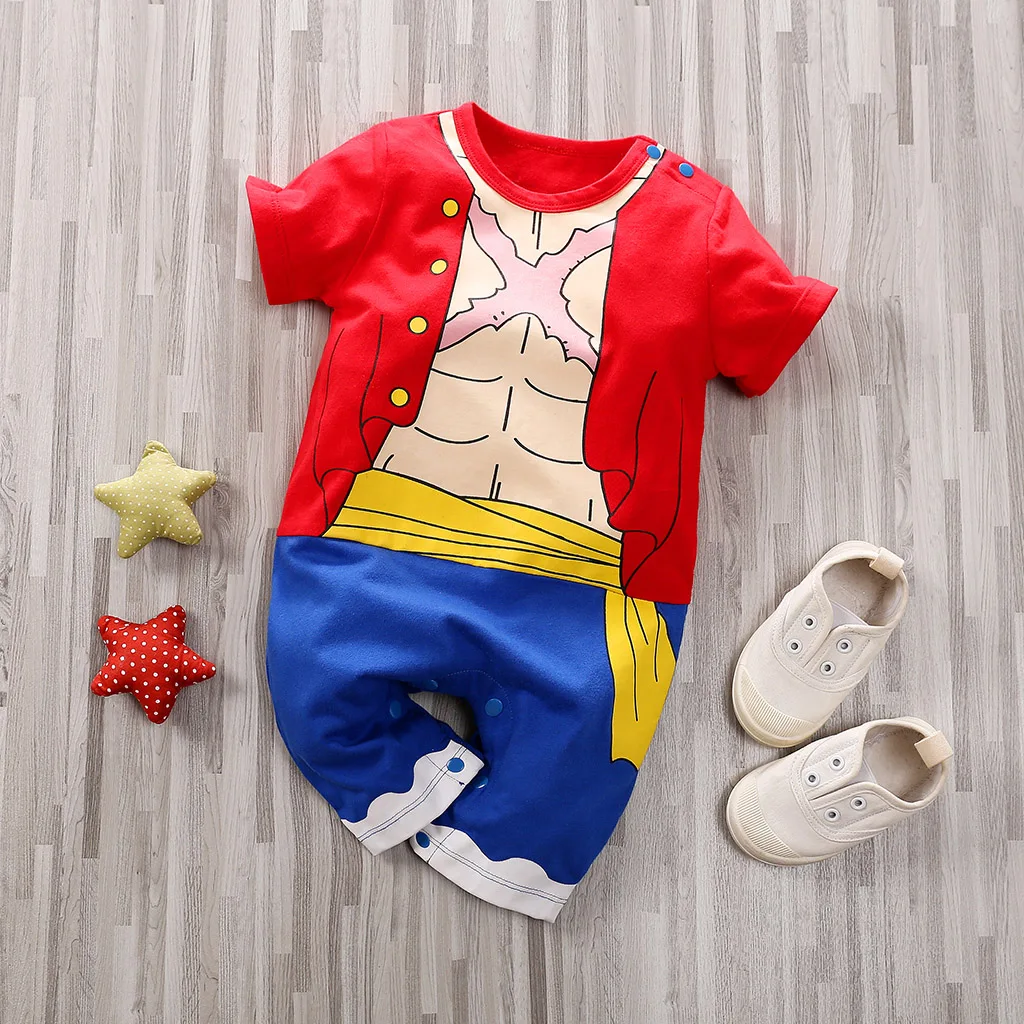 Cartoon 100% Cotton Short Sleeve Newborn Baby Boy Onesie Round Neck Comfortable Soft Trendy New Style Cute and Cool Summer Baby 1