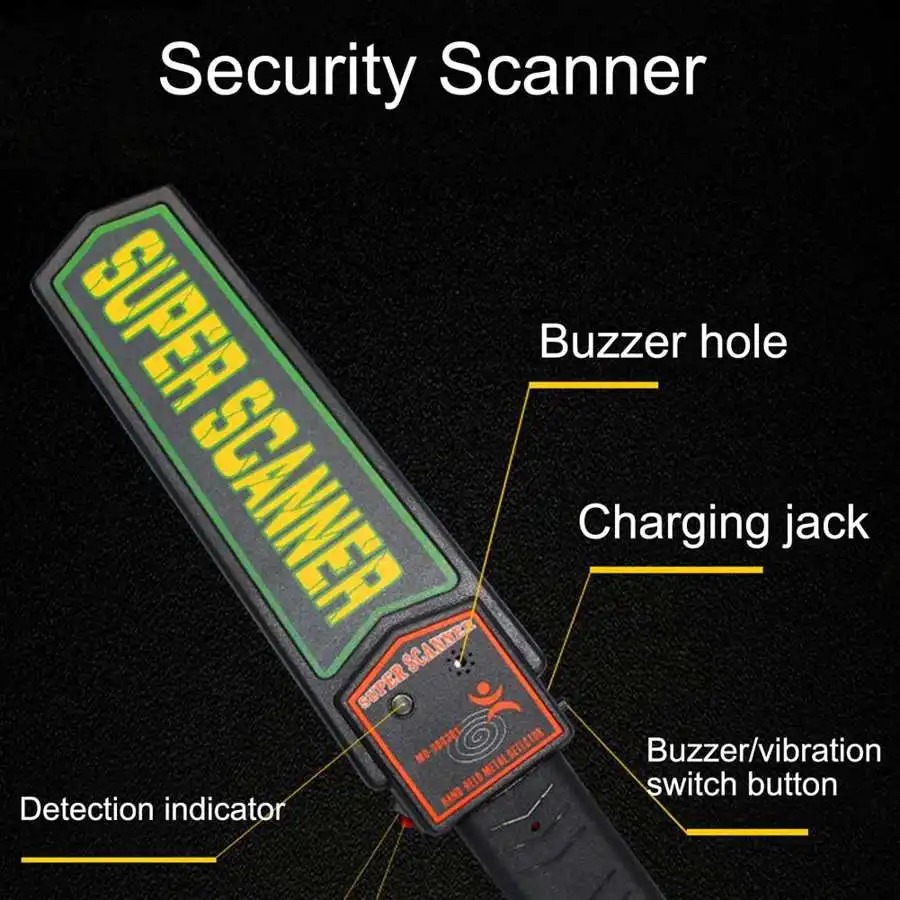 Handheld Security Metal Detector High Sensitivity Metal Detecting Detect Alarm Vibration Search Finder Tool MD3003B1