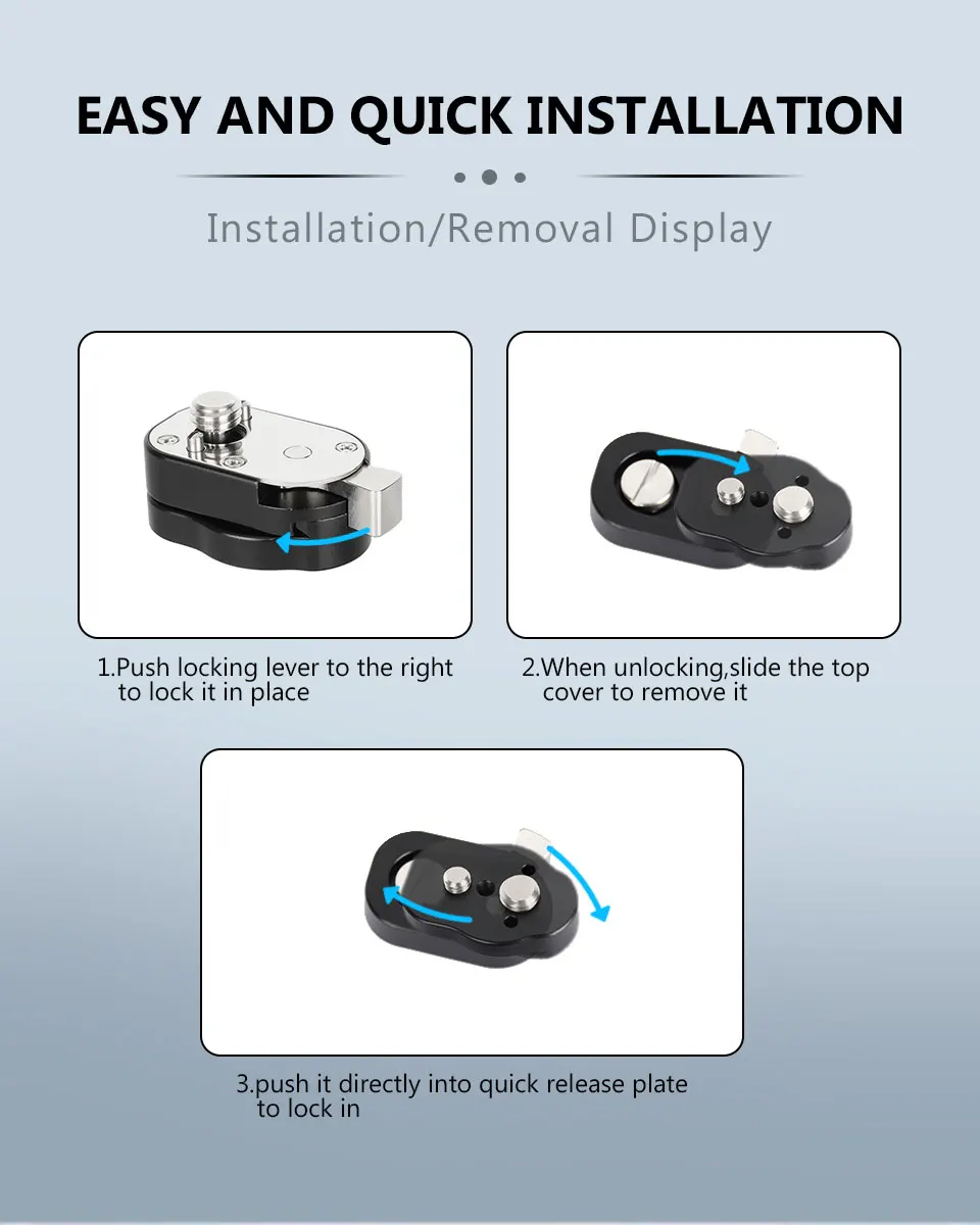 Mini Lock Quick Release System with 1/4" and 3/8" Thread Screw Mount Fr Tripod H