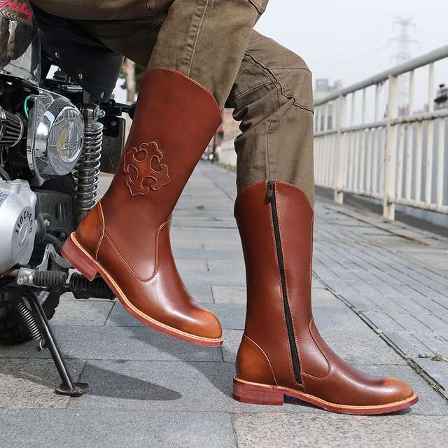 Leather Boots, Light Brown