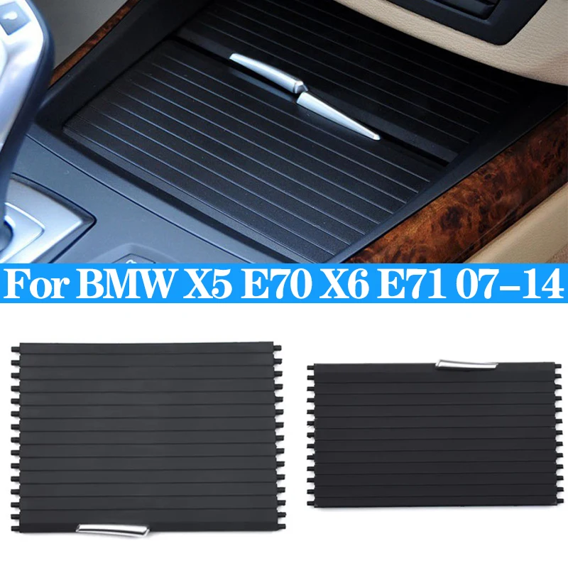 Car Center Console Cup Holder Cover Slide Roller Blinds Storage Box Cerniera Copertura Scorrevole Per Bmw X5 E70 X6 E71 E72 2007-2014