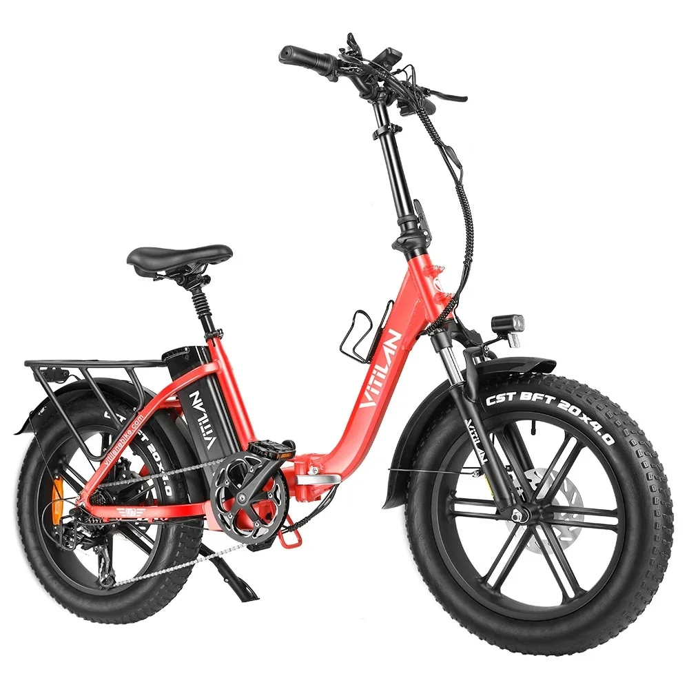 Vitilan U7 2.0 Foldable Electric Bike 20*4.0 inch Fat Tire 750W Motor E-Bike 48V 20Ah Removable Lithium Battery 28mph Max Speed