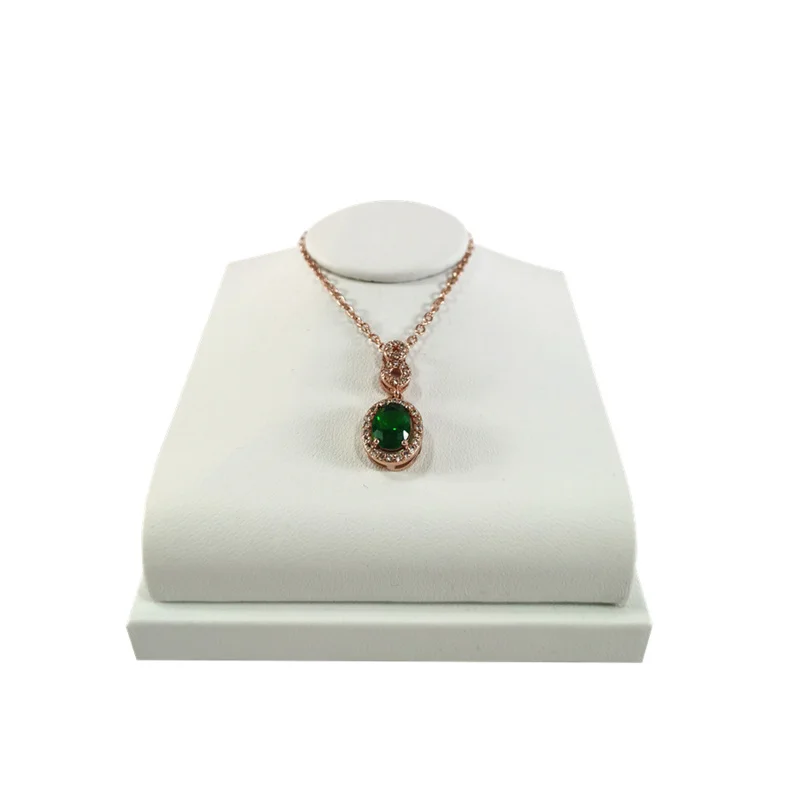 White PU Leather Jewelry Display Stand for Rings Earrings Necklaces - Store Window Counter Showcasing Rack for Jewelry Props