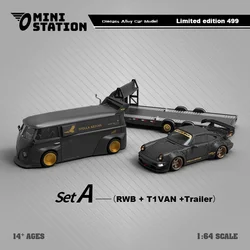**Pre-Order**Mini Station 1:64 RWB 964 / RWB T1 Van Stella Artois limited499 Diecast Model Car