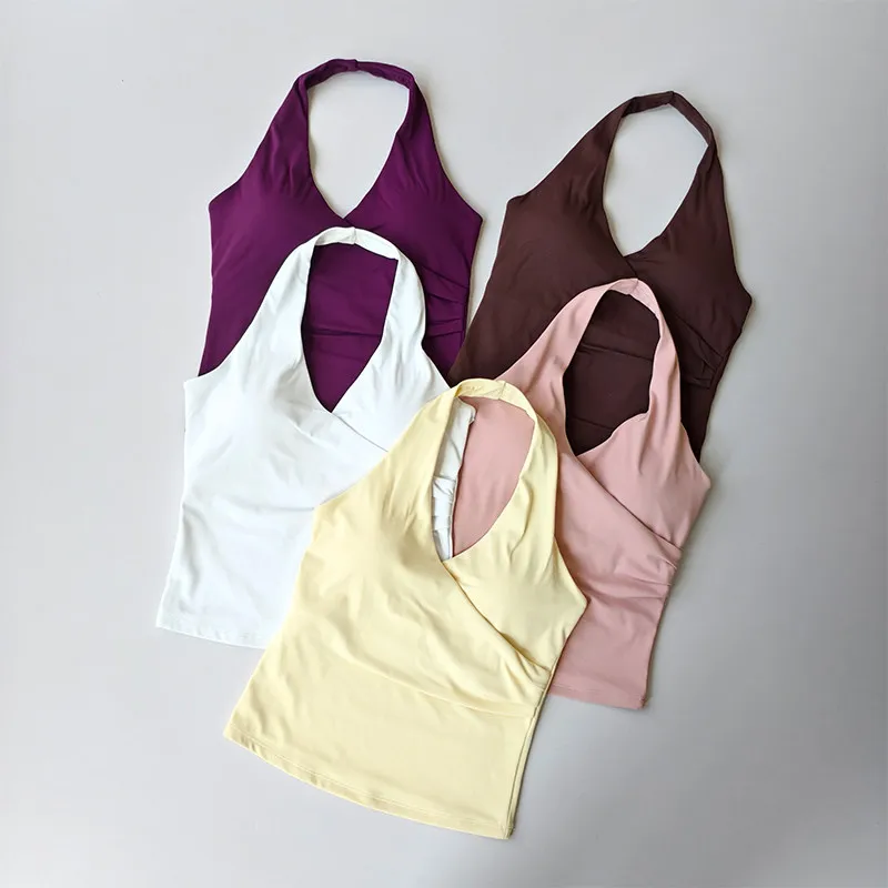 V-neck Cross Halter Vest Sports Bra 1