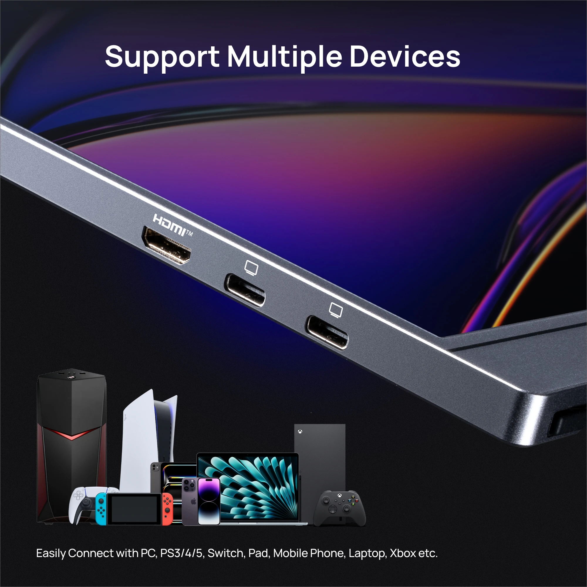 【Monitor+Bag】ARZOPA 16.1 inches Grey Portable Monitor,144 hz,100%s RGB,1080P FHD External Second Screen IPS Screen,Z1FC Grey view 5