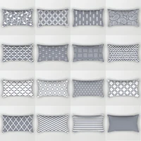 Nordic Geometric Grey White Square Pillowcase Home Decor Living Room Sofa Cushion Cover For Bedroom Living Room Office Garden 1