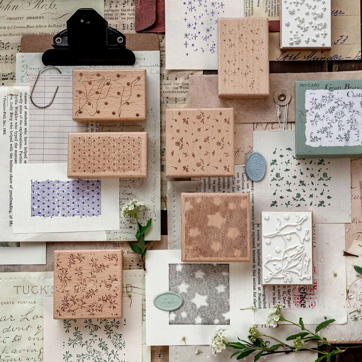 1 PC Silent Poetry 시리즈 레트로 아트 인쇄 및 페인팅 너도밤나무 우드 씰 DIY 스크랩북 저널 미적 스탬프 용품