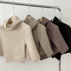 New Korean Version Of Everything With Solid Color Warm Head Scarf, High Neck, Open Fork, Scarf And Woolen Knitted Scarf Cape