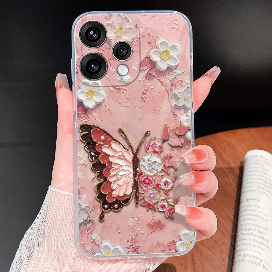 Butterfly Pattern Soft Slim TPU Transparent Silicone Phone Case