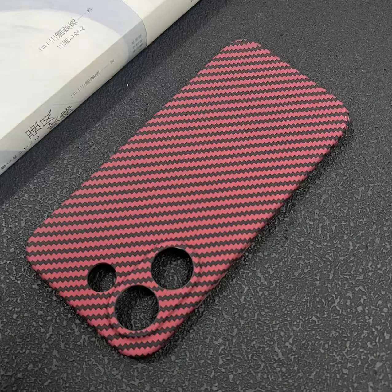 Enhanced Carbon Fiber Stripe Acrylic PC Hard Case - Shockproof, Skin-Friendly Feel