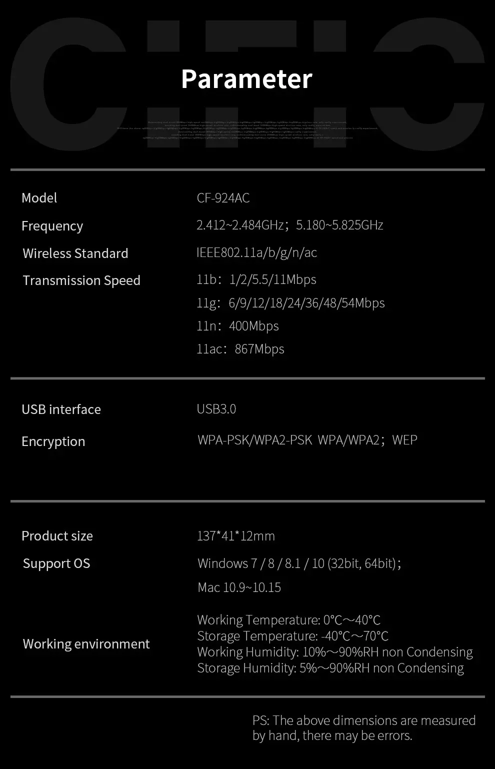 Receiver, Placa de rede para PC, CF-924ACV2, Envio do Armazém Russo