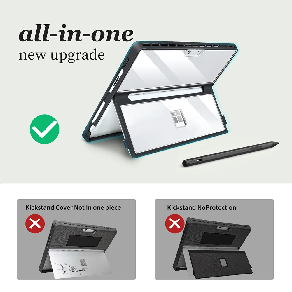 Hard Case For Microsoft Surface Pro 11 10 9 8 13 Inch Shockproof Protective Rugged Cover Compatible with Type Cover Keyboard