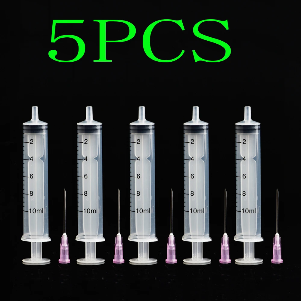 엡손 캐논 HP 형제 CISS 탱크 리필 카트리지 리필 잉크 키트 액세서리, 바늘이 있는 주사기, 10ml 잉크 리필, 5 개