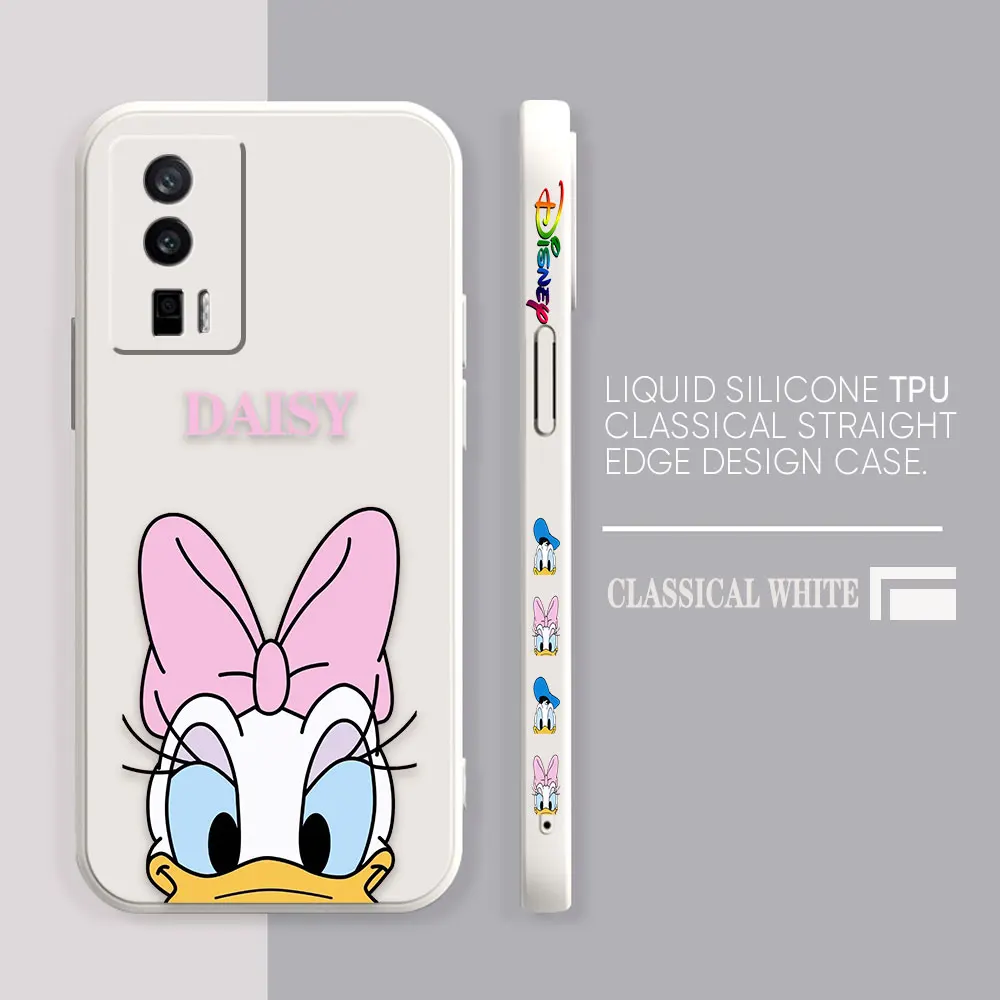 Case For Redmi K60E K60 K50 K40S K40 K30 9A 9 8A 8 10 Pro 4G 5G Colour Simple Liquid silicone Case Cute DONALD Daisy Mouse