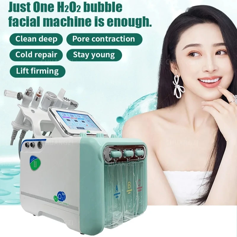 6 in 1 H2O2 Hydrogen Facial Skin Firming Lift Machine Cold Repair Deep Cleaning Skin Rejuvenation Women Pore Contraction Salon pore shrinking serum cleaner remover open pores face cleaning contraction minimizer facial cleansing