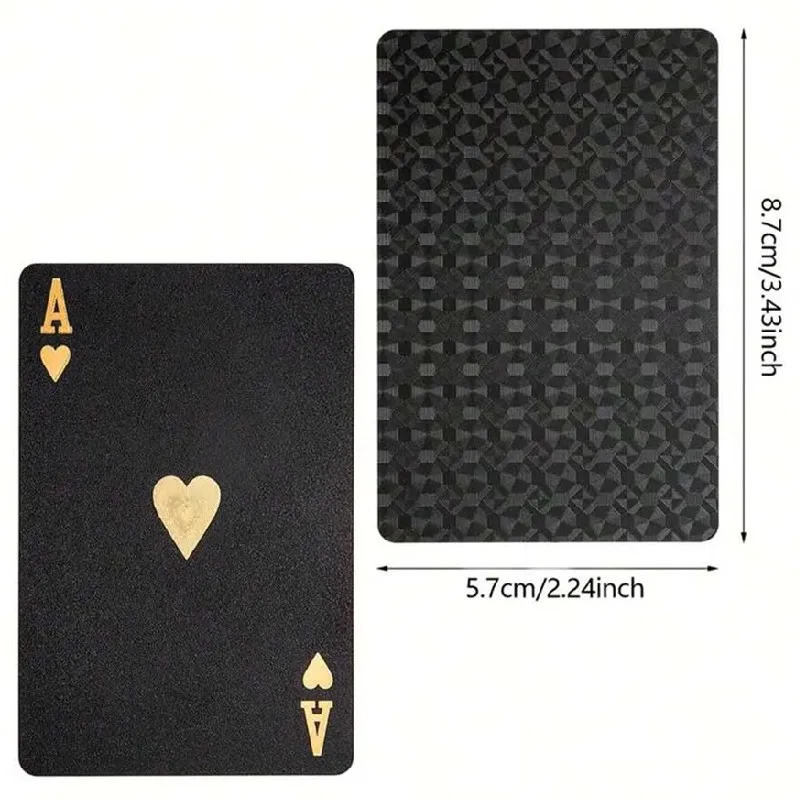 Black Gold Playing Card Game Card Waterproof Creative Magic Tools Chessboard Game Props For Home Holiday Classic Party Game 2