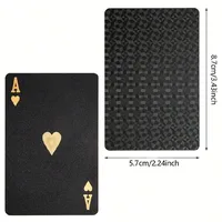 Black Gold Playing Card Game Card Waterproof Creative Magic Tools Chessboard Game Props For Home Holiday Classic Party Game 2