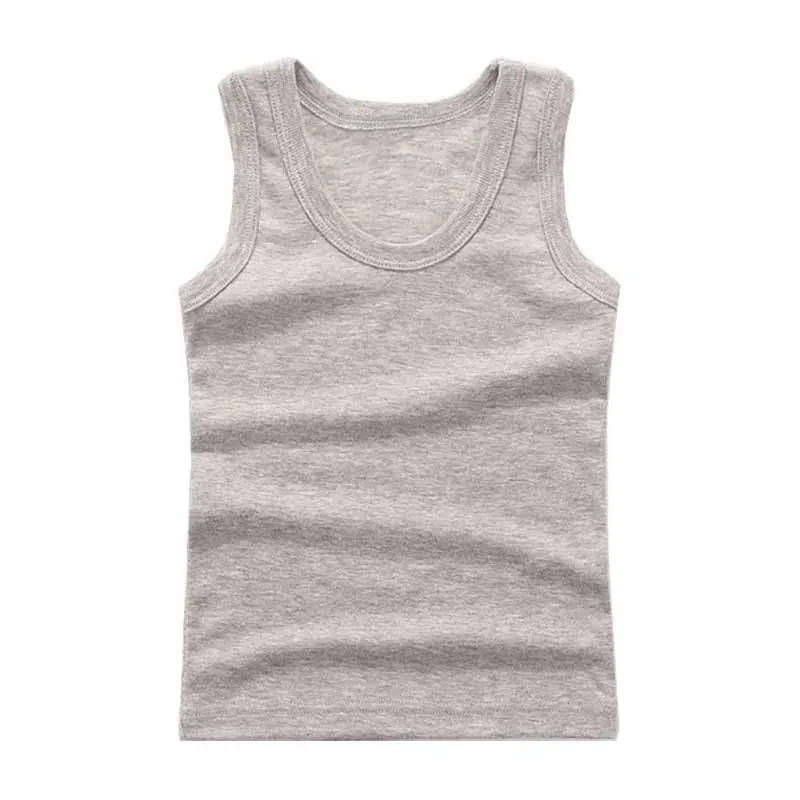 Canotte per Bambini e Ragazzi, Top Estivi Senza Maniche in Cotone Tinta Unita per Bambine e Bambini 2-12 Anni - immagine 5