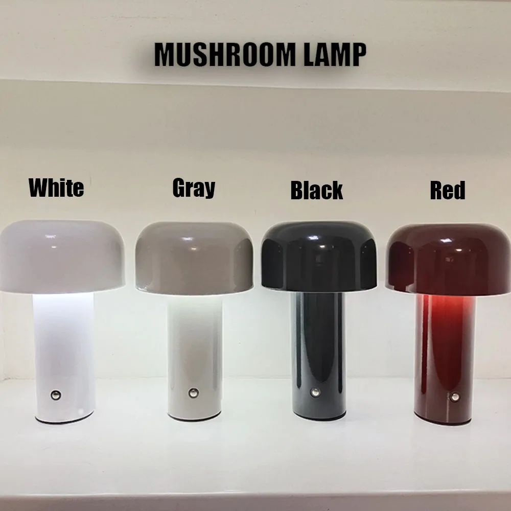 Table Lamp LED Night Lamp Mushroom Night Light LED Postmodern Minimalist Light Children Personality Design light for study USB Bedside MushroomTable Lamp