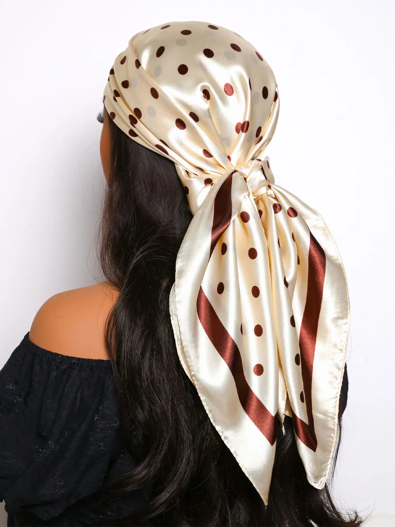 Spring Head Scarf Women Brand Square 90*90cm Silk Foulard Satin Bandana Cheveux Soft Neckerchief Hijab Hair Scarves For Ladies