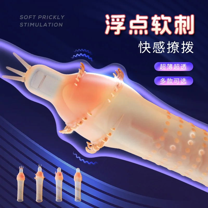 Clitoris Stimulation Particle Enlarge Condom With Tendril Sex Toy For Men G-spot Thicken Penis Sleeves Erotic Product Adult Shop