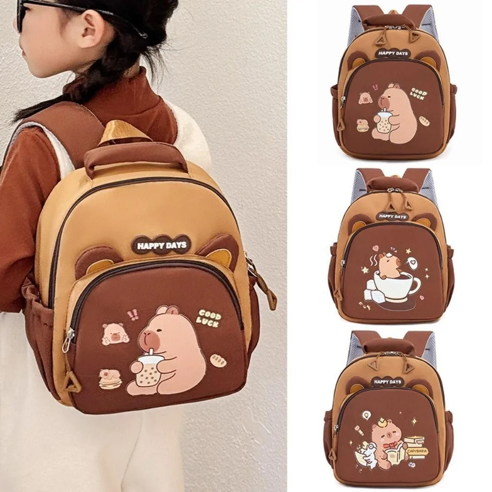 Customized Embroidered Name Capybara Toddler Backpack Cute Lightweight Multi-layer School Bag Perfect for School & Playtime Gift 2