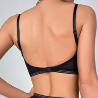 Sexy push-up bra plus size big chest bra with underwire lace underwear backless u bra solid T-Shirt bra summer 3