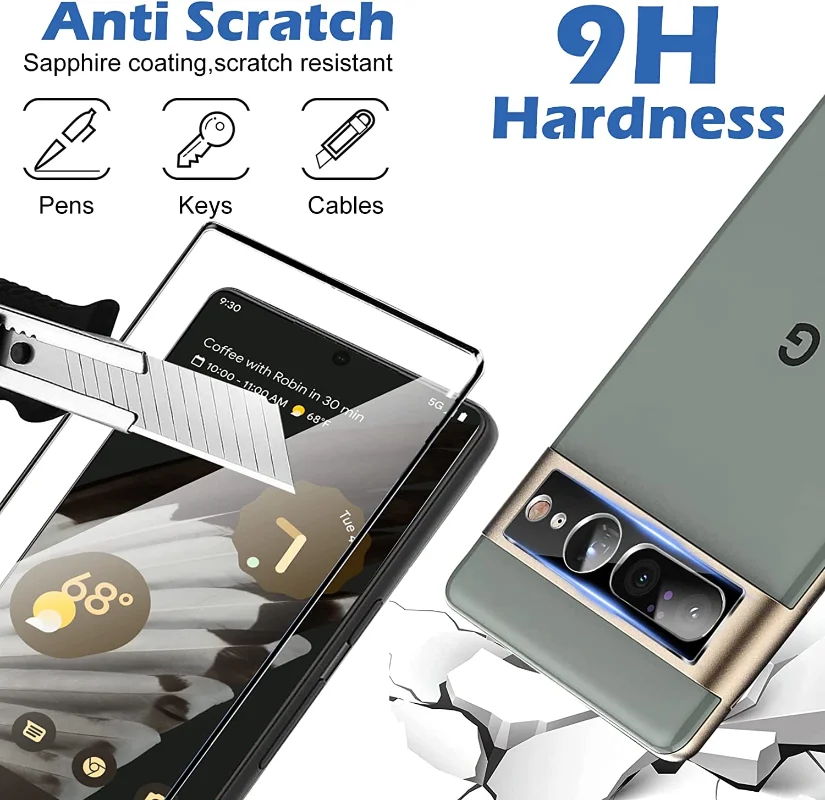 For Google Pixel 7 Pro Tempered Glass Anti-scratch Screen Protector Front Camera Lens Protective Film for Google Pixel 7 Pro