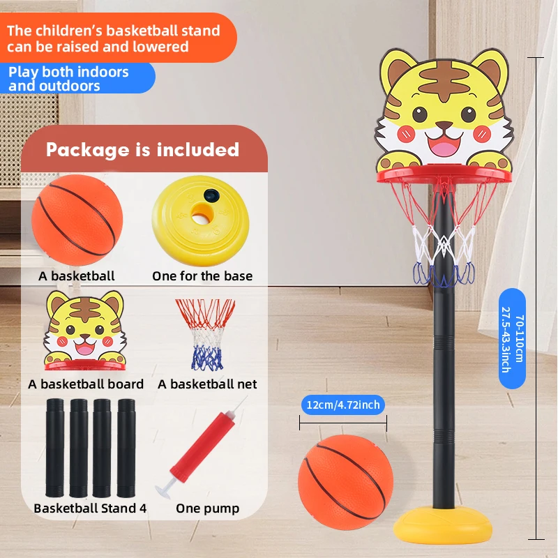 Children's Basketball Stand Set, Adjustable Height Sports Toys, Basketball Hoop Set, Simple Assembly, Family Indoor and Outdoor Sports Toys Games, Outdoor Toys, Suitable for Kidsren Aged 3-6 Years Old, Kidsren's Birthday or Christmas Gifts 3