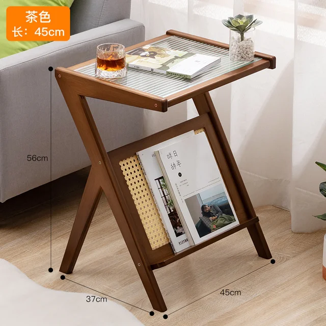 Nu Optimaal Mechanica Bamboe Prachtige En Compact Salontafel Z Vorm Bed Tafel Glazen Tafel Top  Bijzettafel Ademende Back Panel Meubelen| | - AliExpress