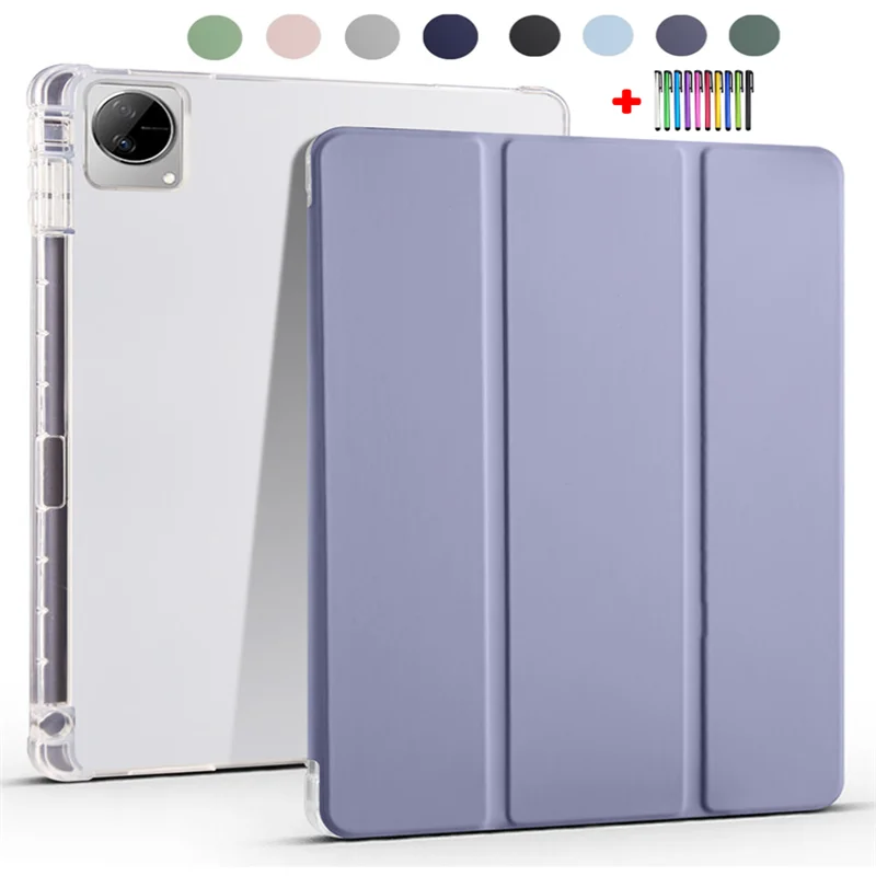 For Vivo Pad Tablet Case 2022 11 inch Tri Fold Solid PU Leather Soft TPU Back Shell For Vivo Pad 11 Cover With Pen Slots Funda_voghion.com