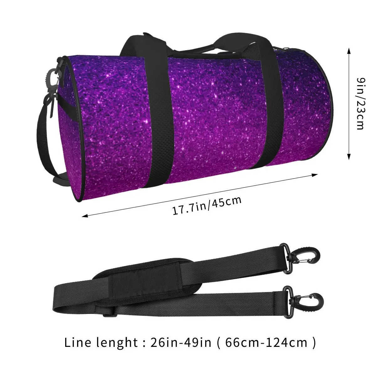 Gym Bag Glitter Ombre Print Sports Bag Gym Accessories Magical Purple Men's Oxford Printed Handbag Cute Training Fitness Bag 3