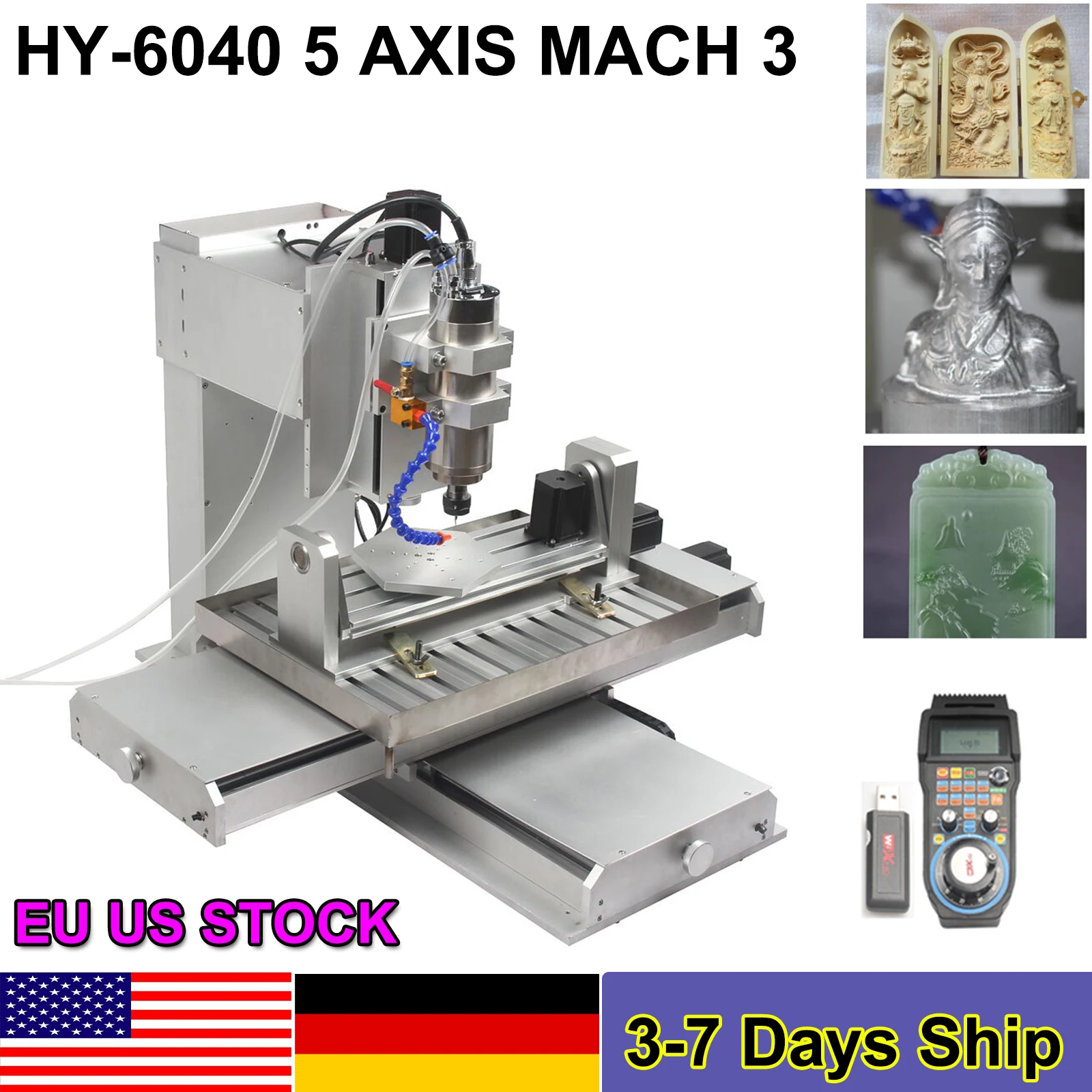 

Фрезерный станок с ЧПУ, 5 осей, USB, для дерева, алюминия, меди, металла