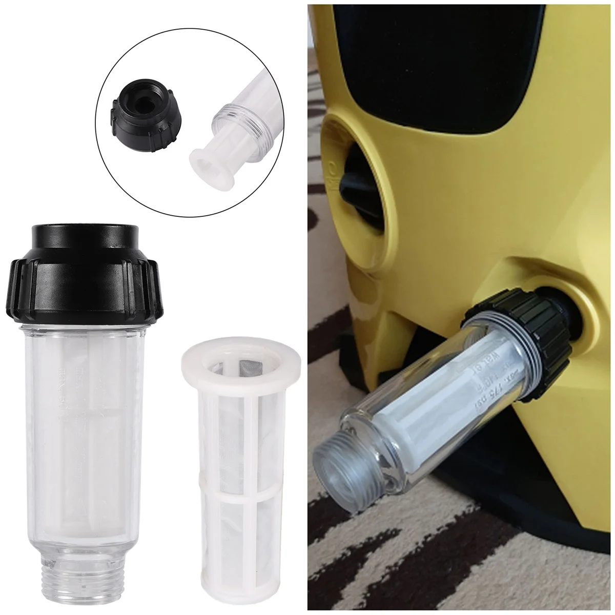 

High Pressure Washer Water Filter 3/4'' Thread Screen Water Filter Garden Connection Tool Karcher K2 K3 K4 K5 K6 K7 Remove Dirt