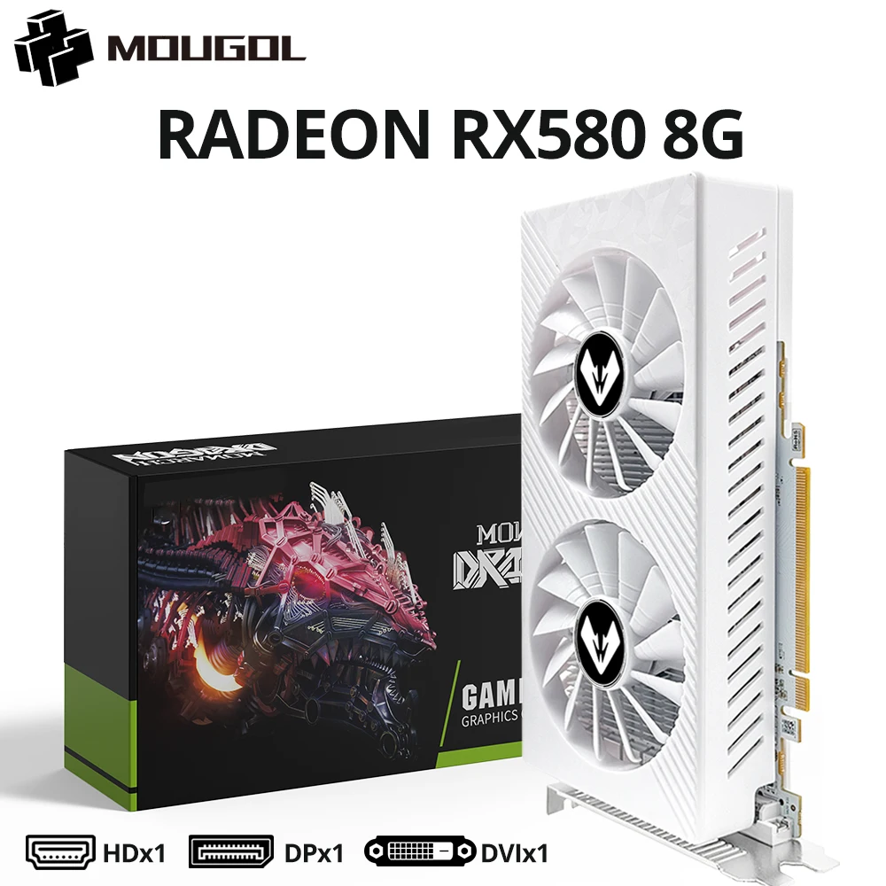 グラフィックボード・グラボ・ビデオカード MOUGOL Radeon RX580 GDDR5 8GB Amazon | MOUGOL AMD Radeon RX580 8G 2048SP GDDR5 256ビット