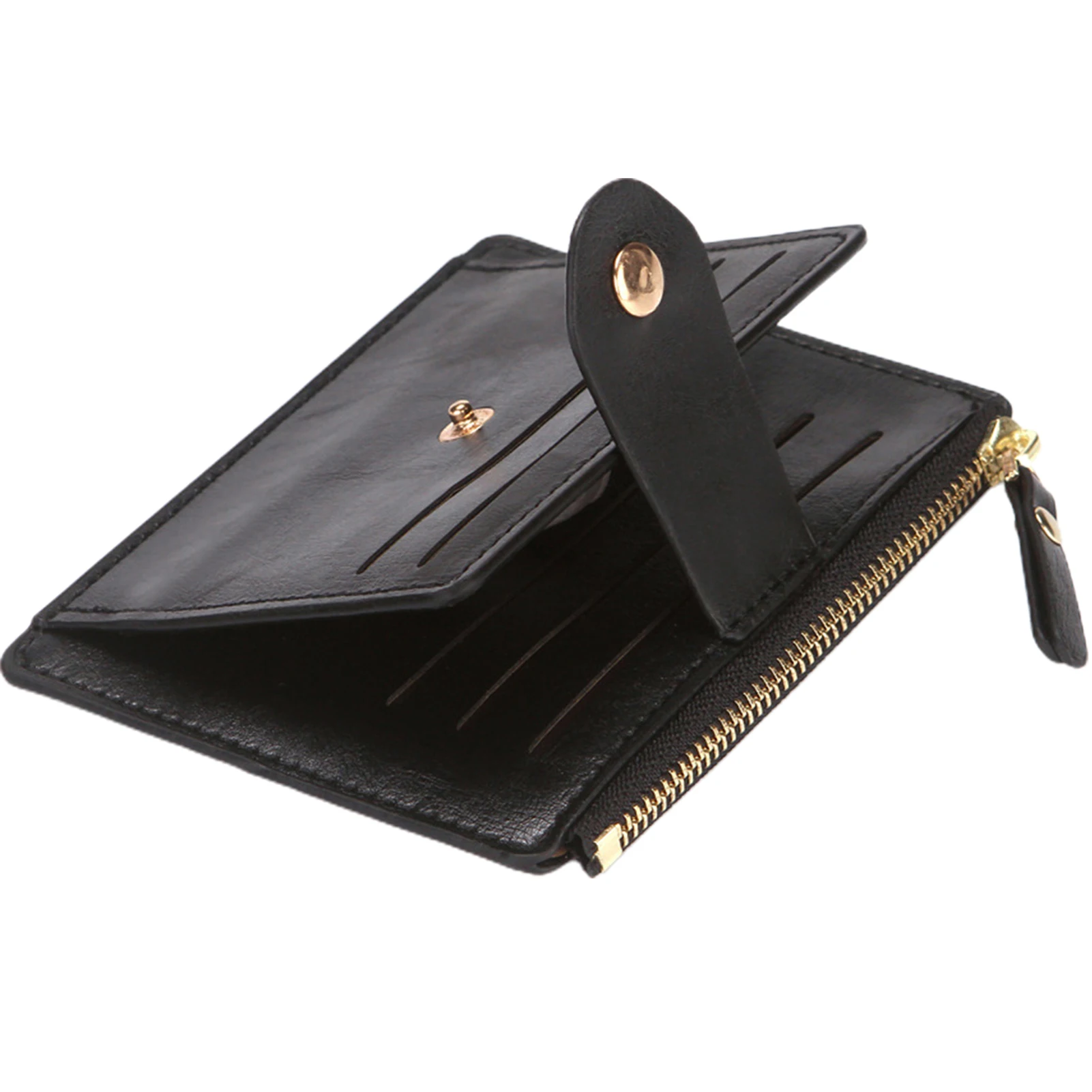 

Mini Creative Unisex Zipper Mini Wallet Portable PU Leather Business Card Holder